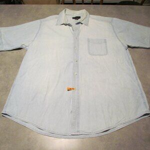 Vintage Croft & Barrow Denim shirt Mens Extra Large Button Down Blue Cotton